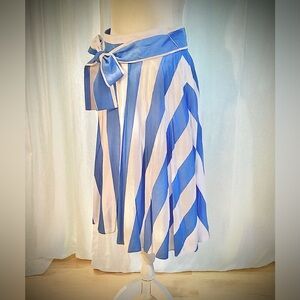 Ann Taylor NWT Blue & White Stripe Swingy Skirt